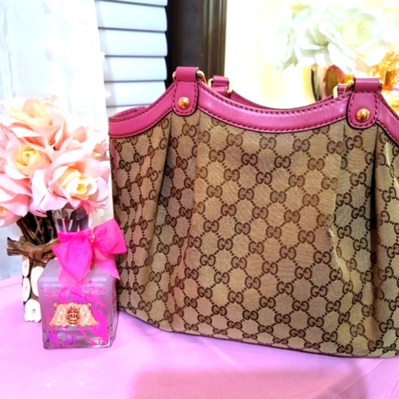 Gucci Monogram Canvas Leather Sukey Tote - Picture 2 of 15